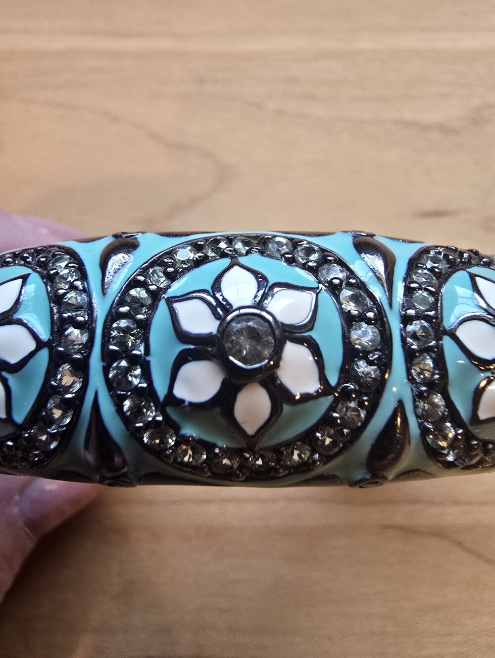 MCL By Matthew Campbell Laurenza Sterling Silver Floral Enamel & Stone Bracelet - Picture 3 of 7